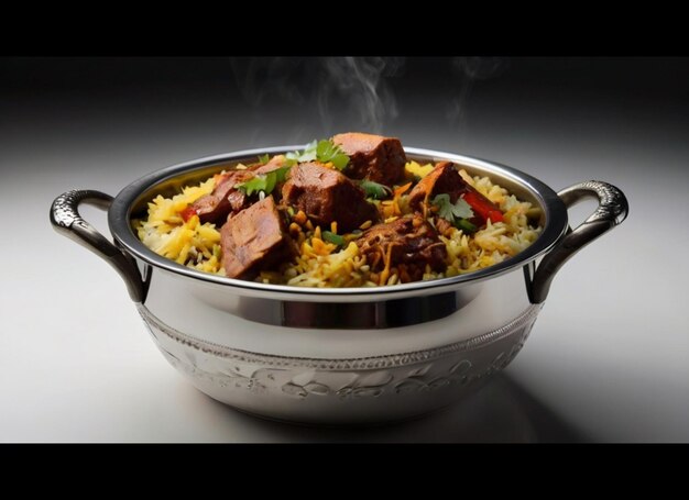 a photo biriyani pot on the white background