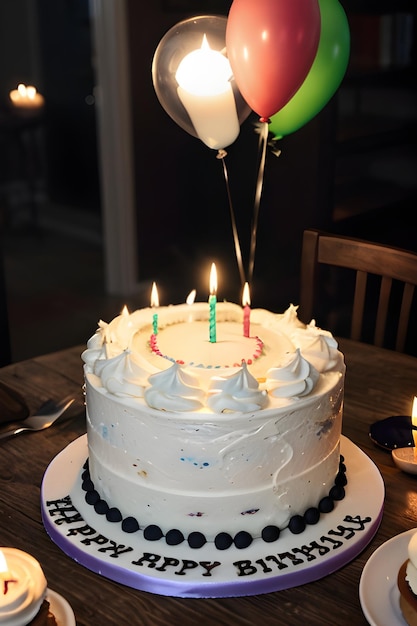 Foto una foto di una torta di compleanno con candele