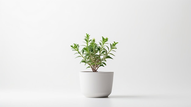 Photo of Bishops Weed flower in pot isolated on white background