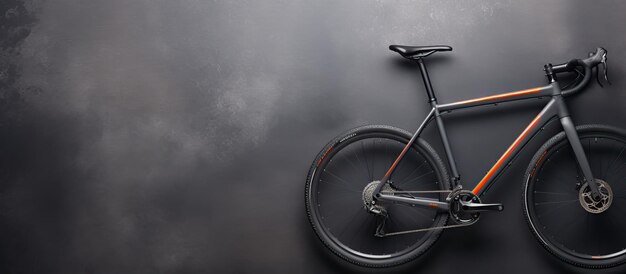 Photo photo of a black bike on a sleek surface with copy space