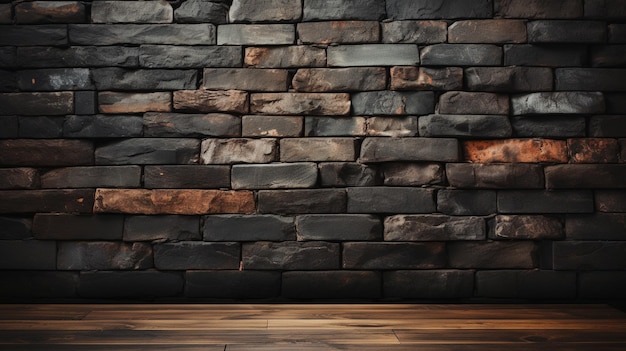 photo black brick wall textured background