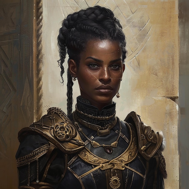 Photo a black lady game character digital art