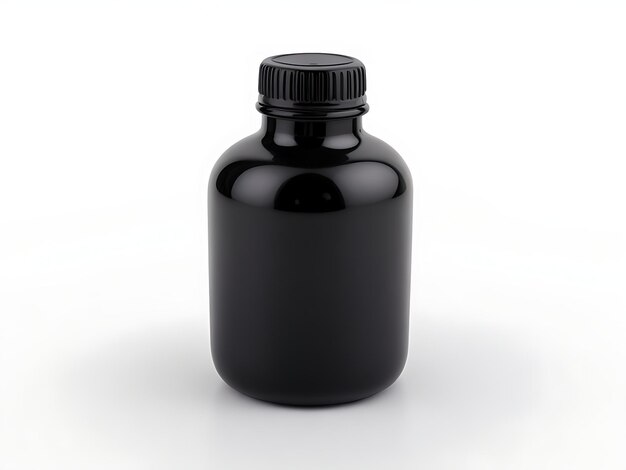 Photo photo black medical bottle on white background pharmaceutical product