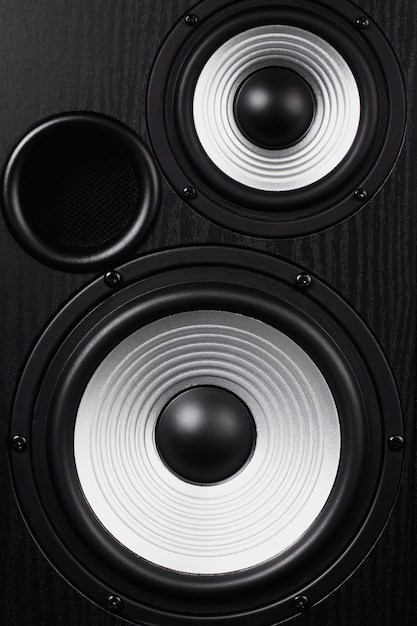 Photo photo of black music audio speaker closeup