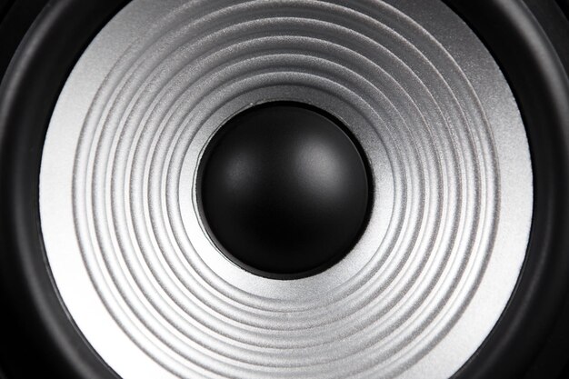 Photo photo of black music audio speaker closeup