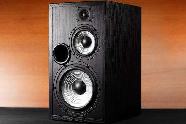 Photo photo of black music audio speaker closeup