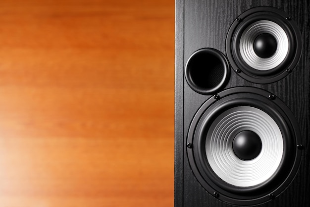 Photo photo of black music audio speaker closeup