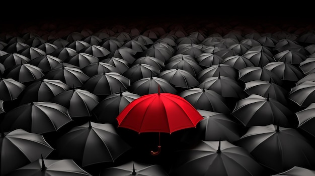 Photo of black and red large umbrella background landscape