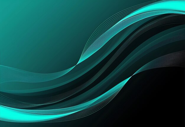 Photo photo of black and tiffany blue abstract wave background design