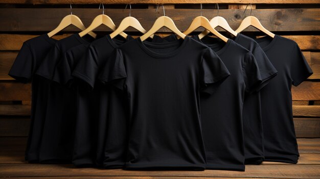 Photo photo black tshirts with copy space to mocup