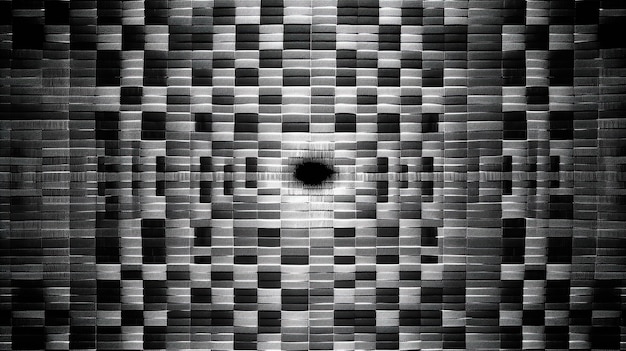 Photo black white abstract square pattern background Generative AI