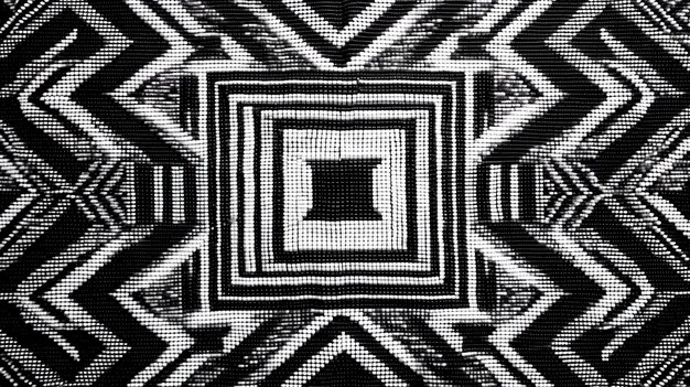 Photo black white abstract square pattern background Generative AI