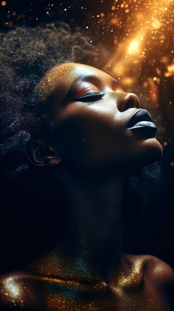 photo Black woman the soul of the universe