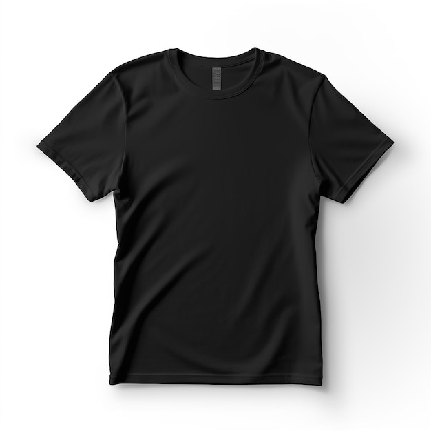 Фотография пустой черной футболки в изоляции для макета футболки