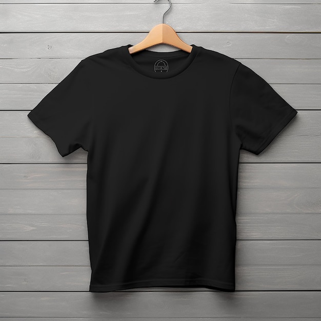 Photo of blank black tshirt in isolated for t shirt mockup