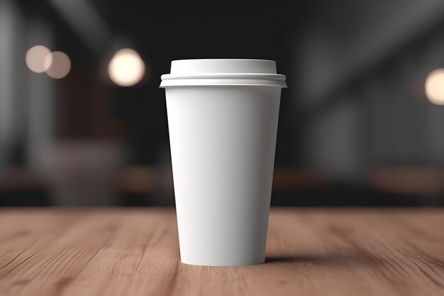 빈 커피 컵 모형의 사진