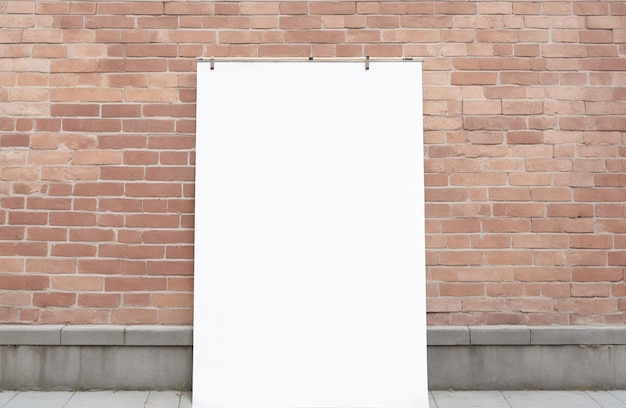 Photo of a blank poster pasted on a brick walls