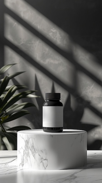 Photo photo of blank supplement bottle for mockup template