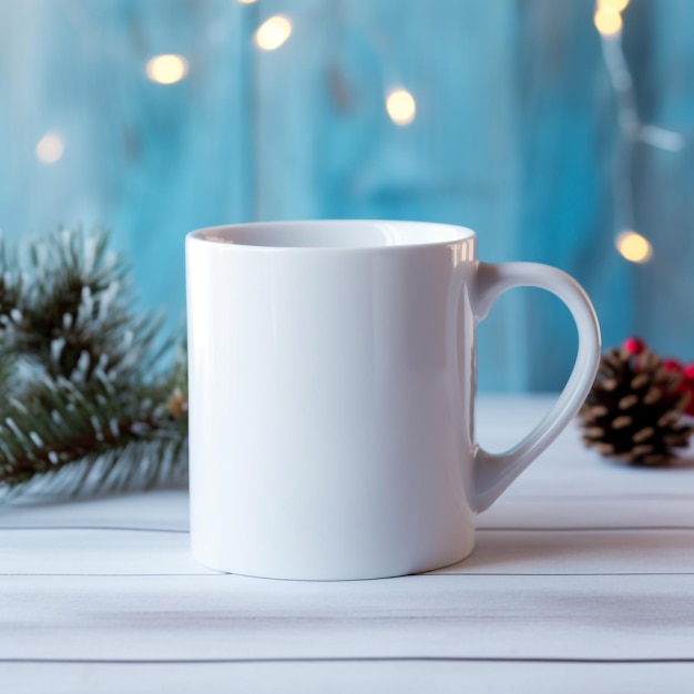 Photo of blank white mug mockup