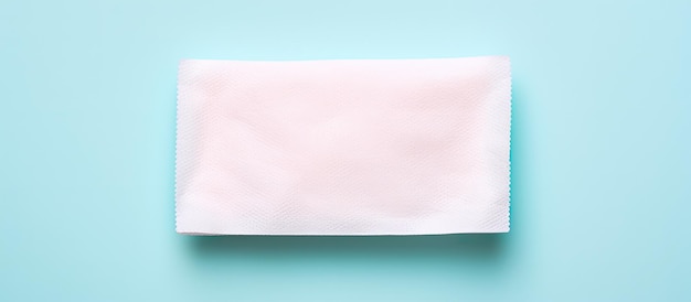 Photo of a blank white tissue paper on a vibrant blue background with plenty of copy space