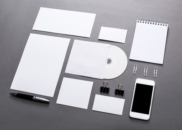 photo blanks. template for branding identity on dark textural background
