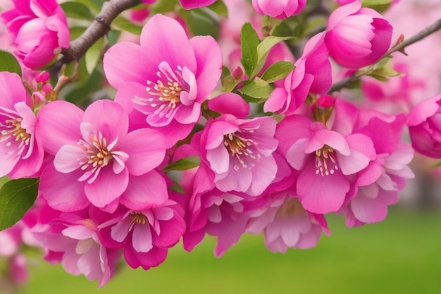 Photo blossoming branch apple bright colorful spring flowers