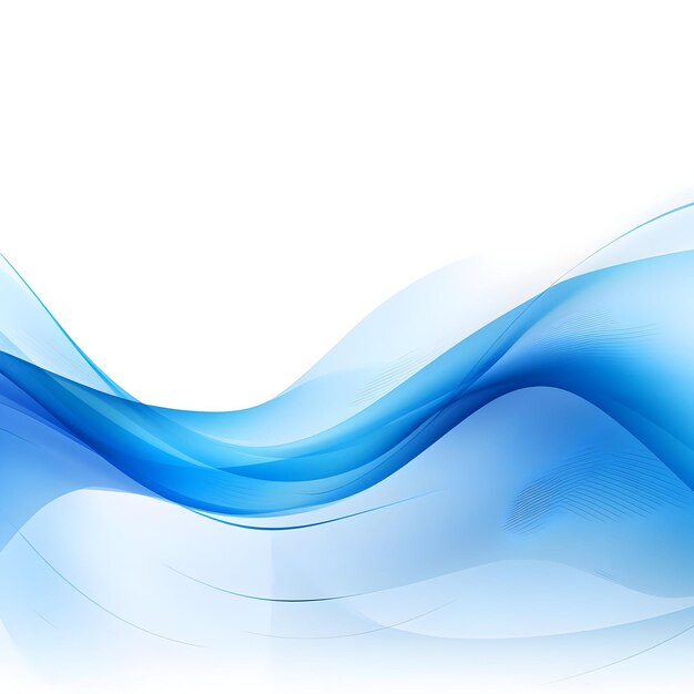 Photo of blue color variations gradient wave curve lines designs on white background