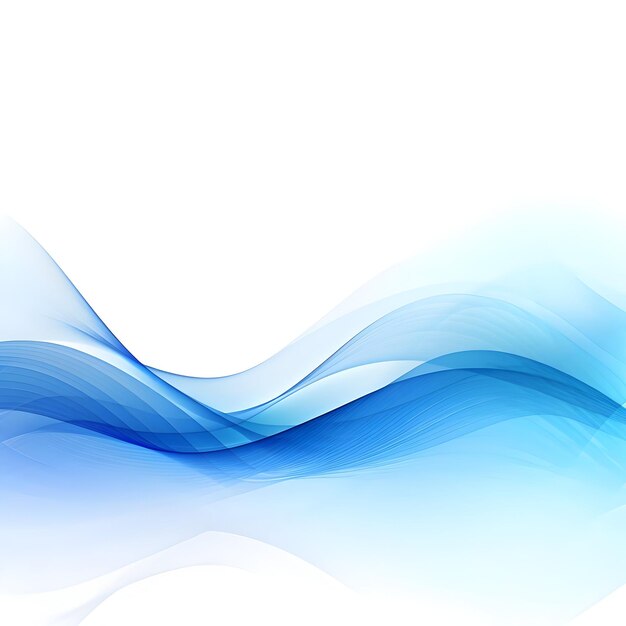 Photo of blue color variations gradient wave curve lines designs on white background