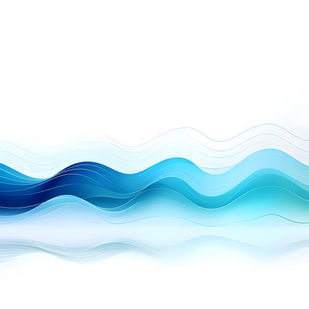 하 바탕에 있는 파란색 색상 변형의 그라디언트 파동 곡선 디자인의 사진