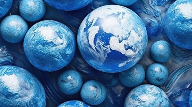 Photo photo blue marble background generative ai