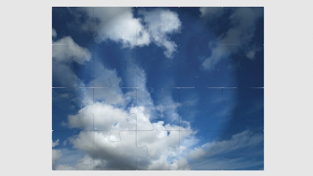 Photo of the blue sky on the puzzle