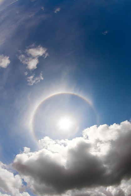 Photo of the blue sky with clouds