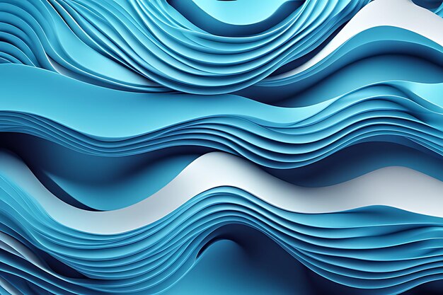 Photo blue wavy abstract background