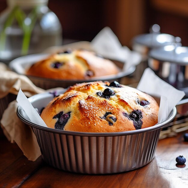 Foto foto di un muffin ai mirtilli