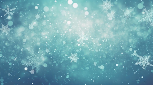 Photo blurred background snowflakes Christmas