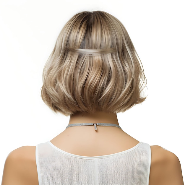Photo photo of bob haircut for women chin length hairstyle ash blonde hair concept idea style art salon