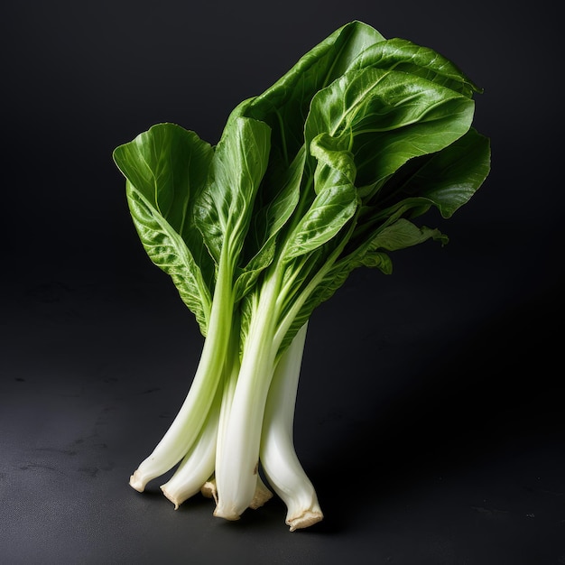 photo of bok choy on black background