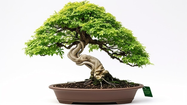 photo of Bonsai tree in a pot in isolated background A Perfect Bonsai Plant AI Generated