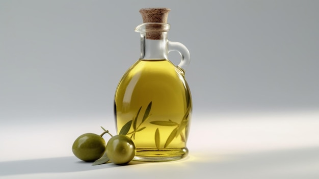 Фото бутылки оливкового масла студийного освещения Ai generative