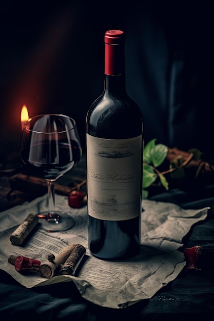 Photo of a bottle of red wine