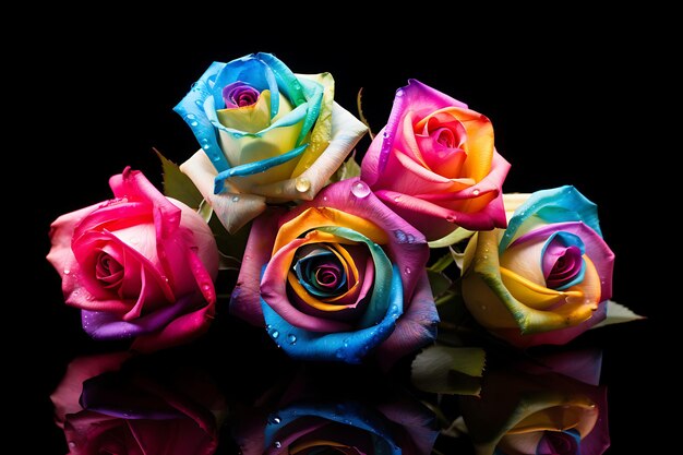 Photo of Bouquet of Multicolored Roses