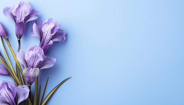 写真 白と青の花の写真の花束