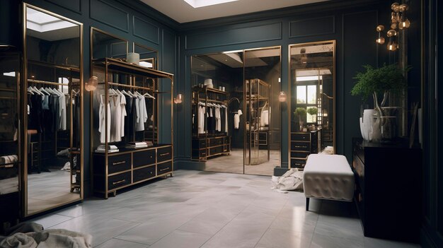 A photo of a boutique's changing room area