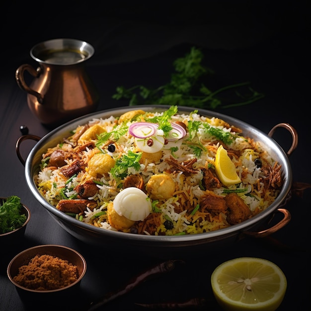 Photo of A bowl of Delicious chicken biriyani Pot