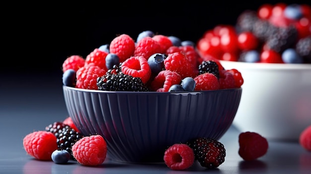 A photo of a bowl of fresh berries for a healthy snack