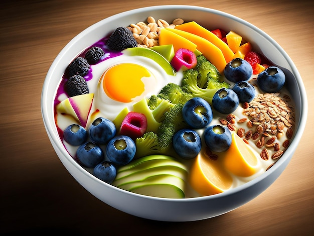 Photo a bowl of fruit and nuts