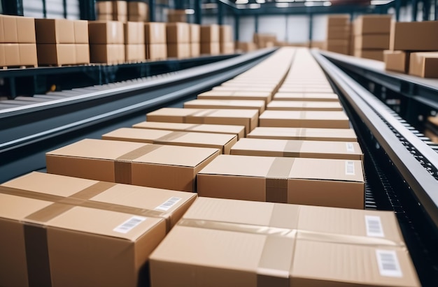 Photo of boxes in the sorting center