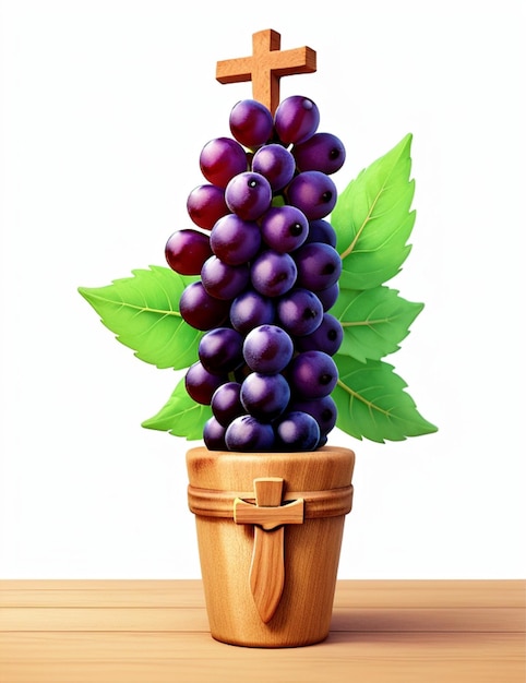 Photo bread grapes in bowls and cup of wine on wooden background space for text