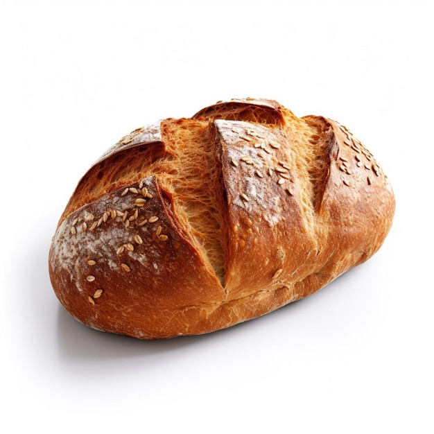 Photo of bread with no background with white back