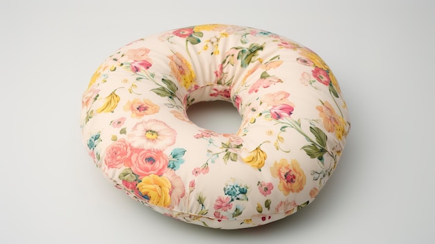 Photo a photo of a breastfeeding pillow with a floral cover